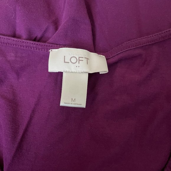 Loft - Purple V-Neck Dress - Women's Medium - Picture 3 of 3